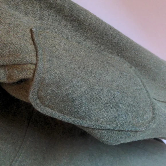 Army Green Wool Utility Coat with Hood - Picture 7 of 12